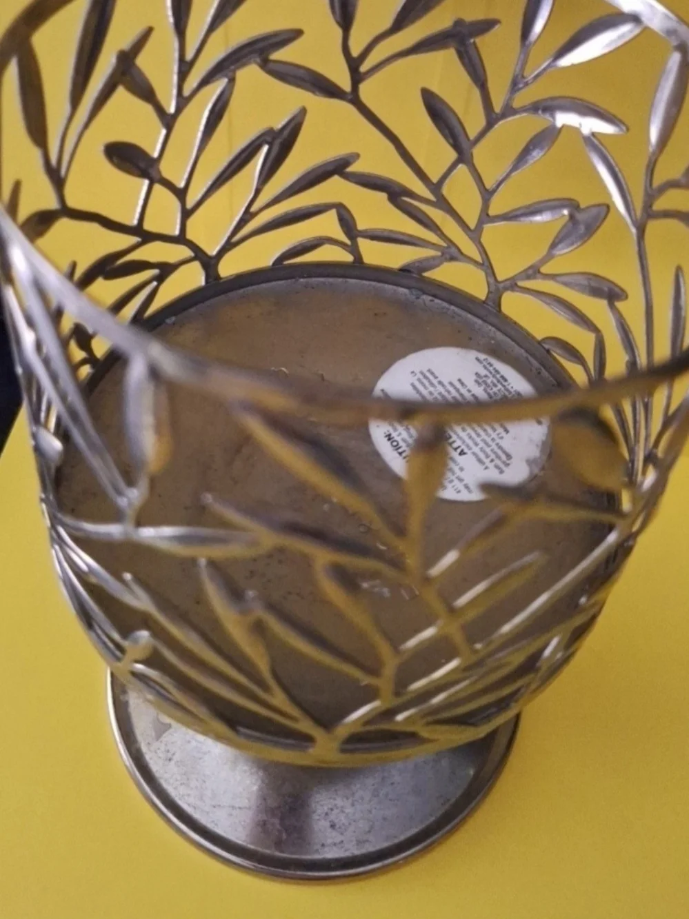 Bath & Body Works Silver Leaf Cutout Candle Holder